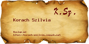 Korach Szilvia névjegykártya